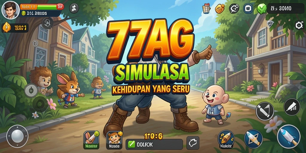 Screenshot utama gameplay 77AG yang menampilkan simulasi mendalam.