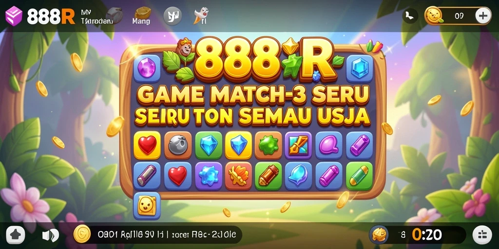 Tampilan screenshot game 888R dengan gameplay seru Match-3.