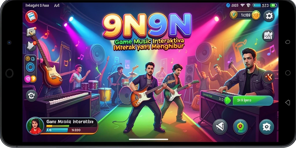 Tampilan gameplay <strong>9N9N</strong> dengan beragam lagu yang interaktif dan menarik.