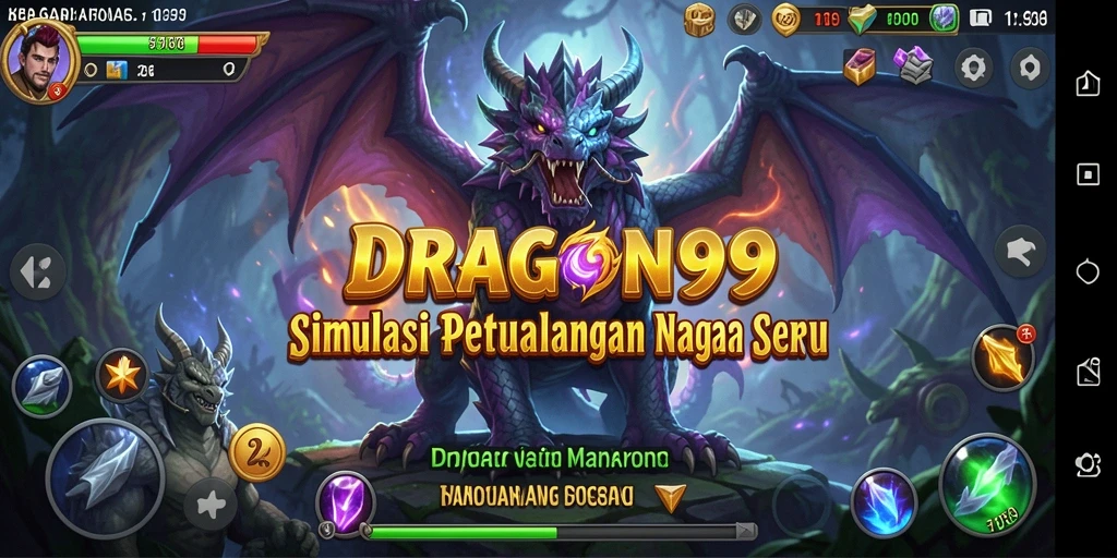 Screenshot gameplay <strong>DRAGON99</strong> menampilkan aksi seru dengan naga terbang.