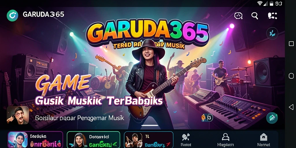 Tampilan gameplay GARUDA365 dengan berbagai pilihan lagu dan tantangan musik.