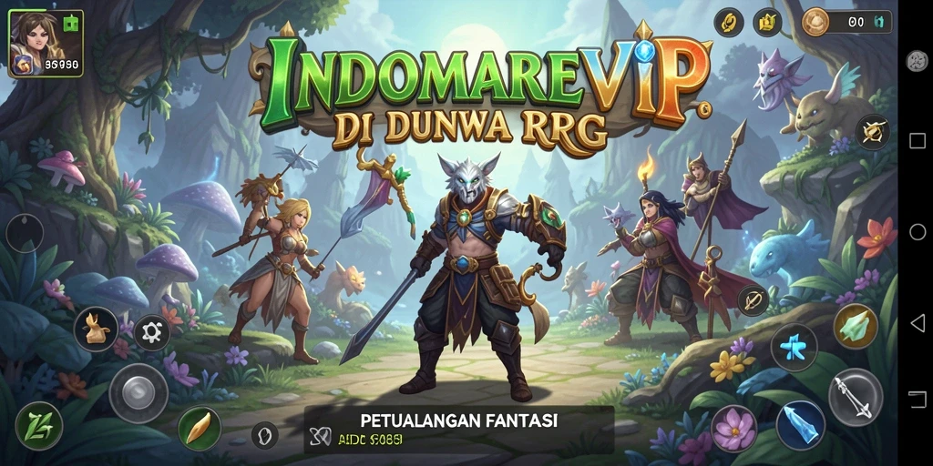 Screenshot utama INDOMAREVIP menampilkan aksi seru dalam pertempuran RPG.