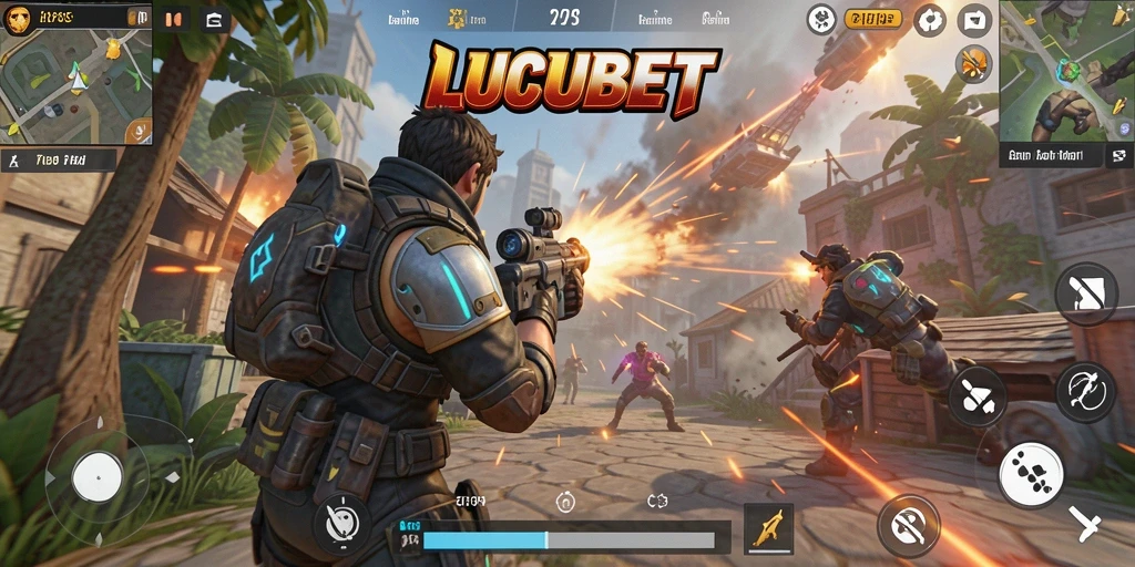 Tangkapan layar gameplay LUCUBET menampilkan pertempuran seru dalam arena.