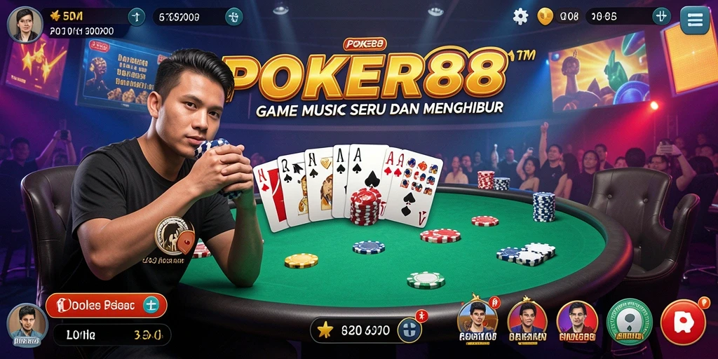 Screenshot utama POKER88 menampilkan gameplay interaktif yang seru.