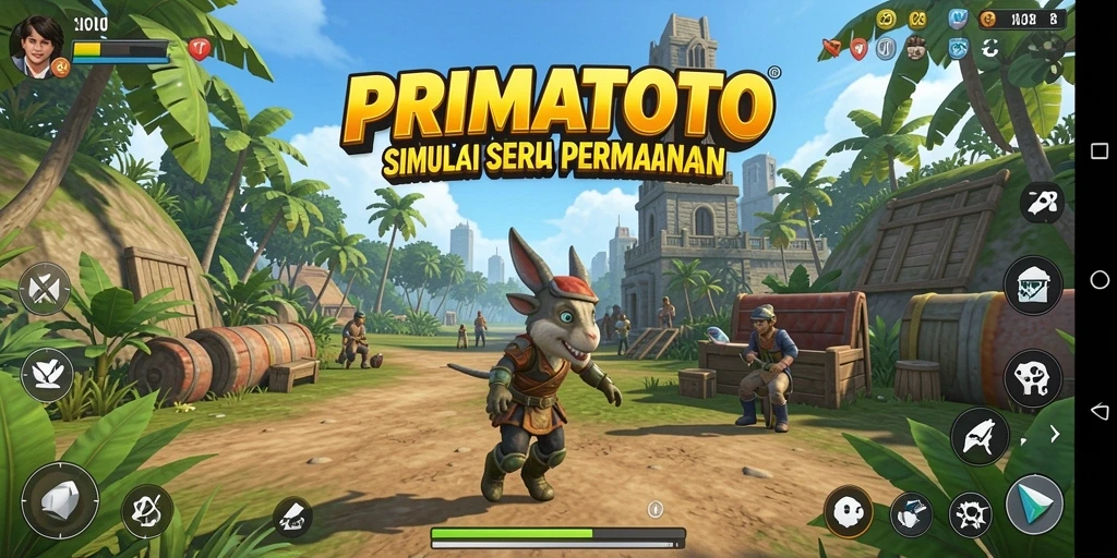 Screenshot gameplay menarik dari PRIMATOTO yang menunjukkan simulasi nyata.