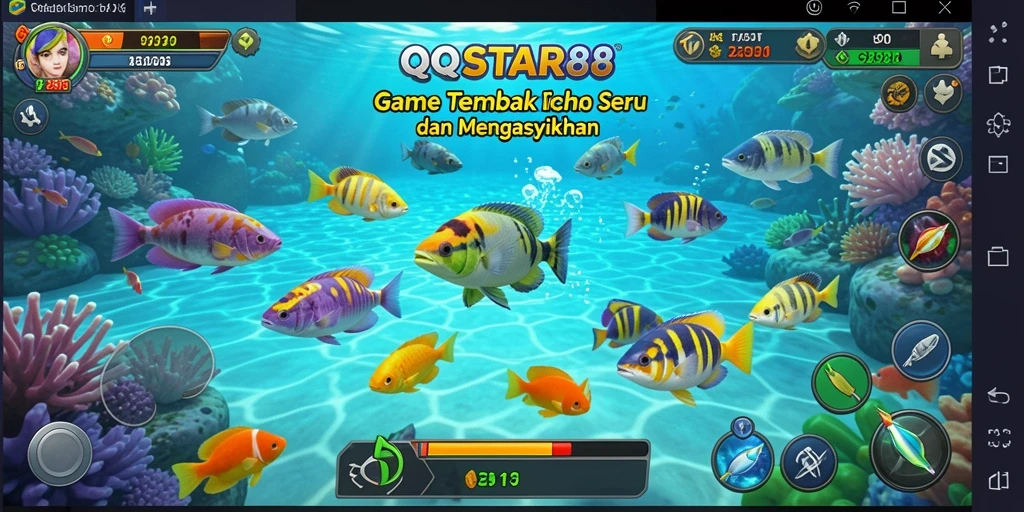 Gameplay QQSTAR88 dengan berbagai ikan dan senjata yang menarik.