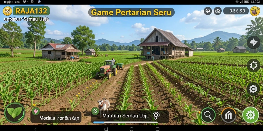 Tampilan menarik dari gameplay pertanian di RAJA132.