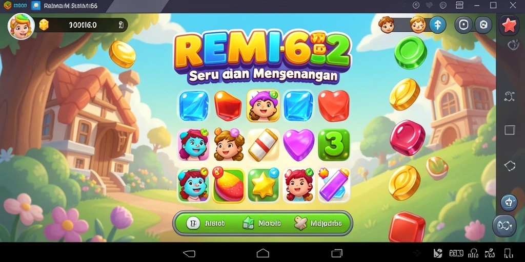 Screenshot gameplay REMI62 menampilkan keseruan permainan Match-3.