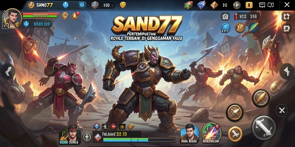 Tampilan seru gameplay Battle Royale SAND77 yang penuh aksi