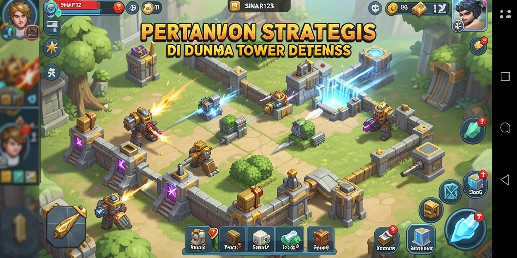 Tangkapan layar menarik dari gameplay SINAR123 dalam Tower Defense.
